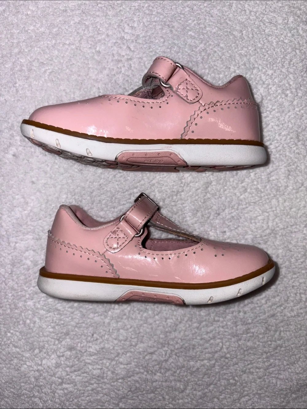 Stride Rite Nell Maryjane t-strap Girls Pink Leather Dress Shoes 7